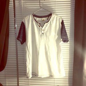 Rustic. Earth button t shirt